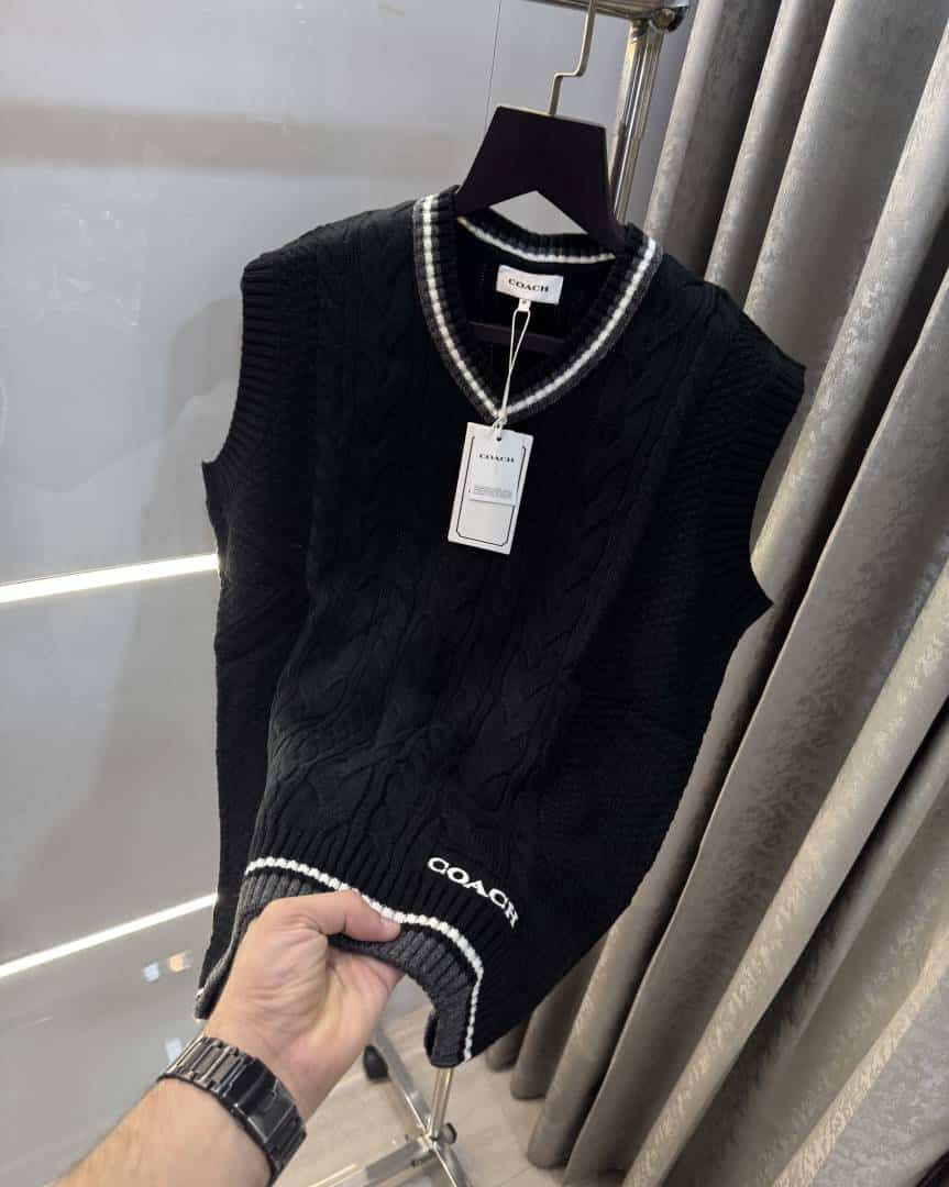 Coac_h Black Knitted Premium Sleeveless Pull Over Secondary image