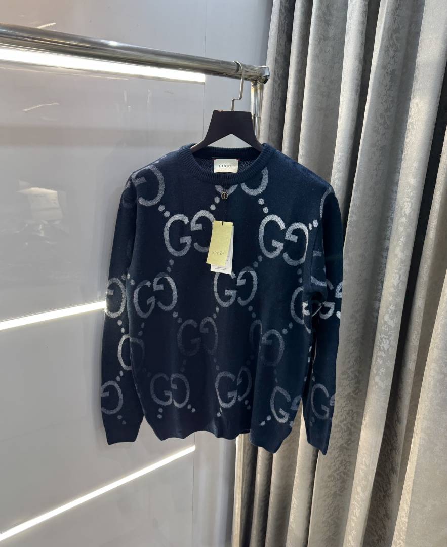 Gucc i Navy Blue Monogr...AM Knitted Imported Pull Over Secondary image