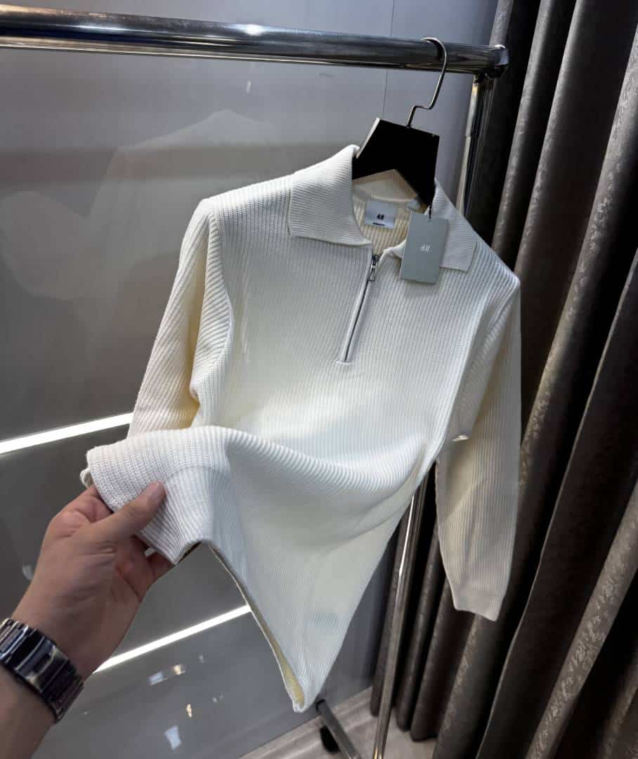 H &M Cream Premium Knitted Classic Pull over Main image