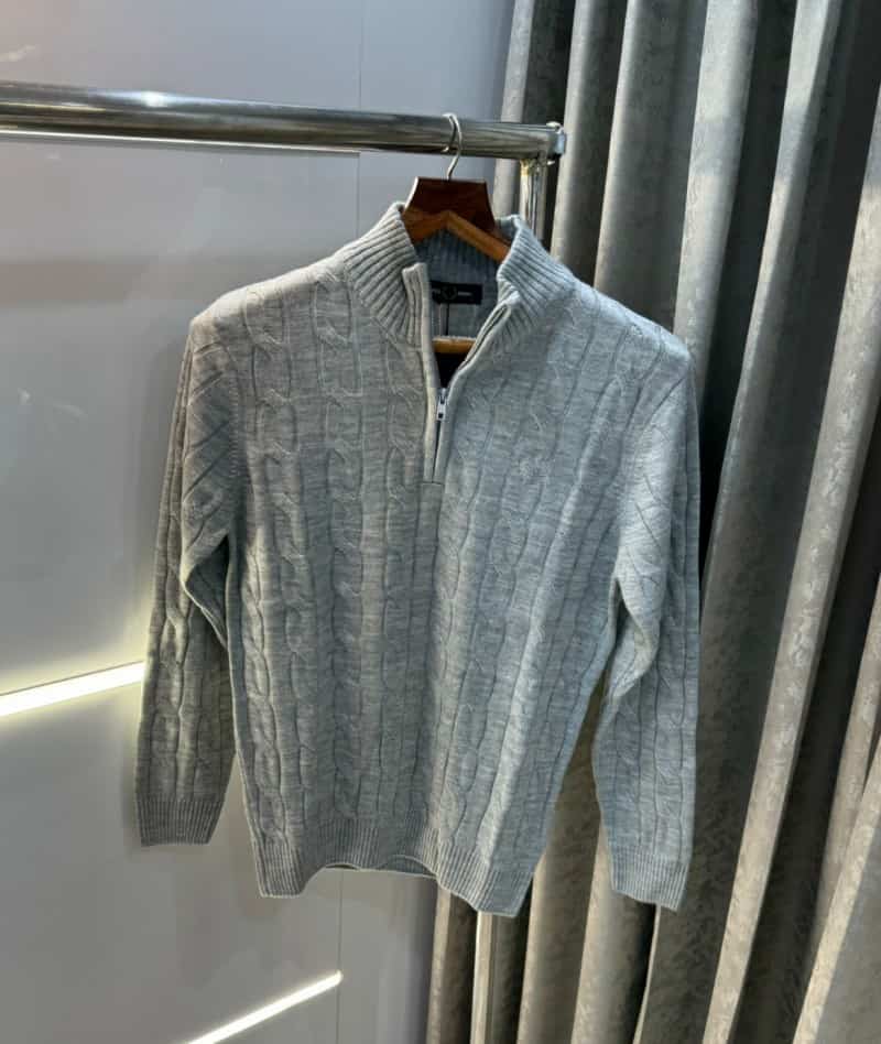 Fredperry Grey Knitted Premium Pull Over Main image