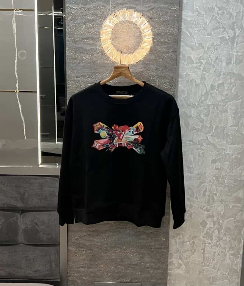 Loui s Vuitton Black Logo Print Imported Pull Over Main image