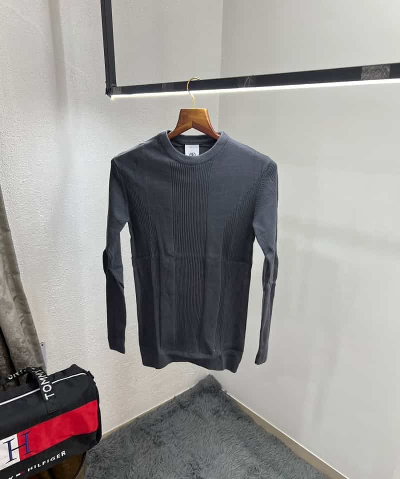 Zar a Dark Grey Knitted Premium Classic Pull Over Secondary image