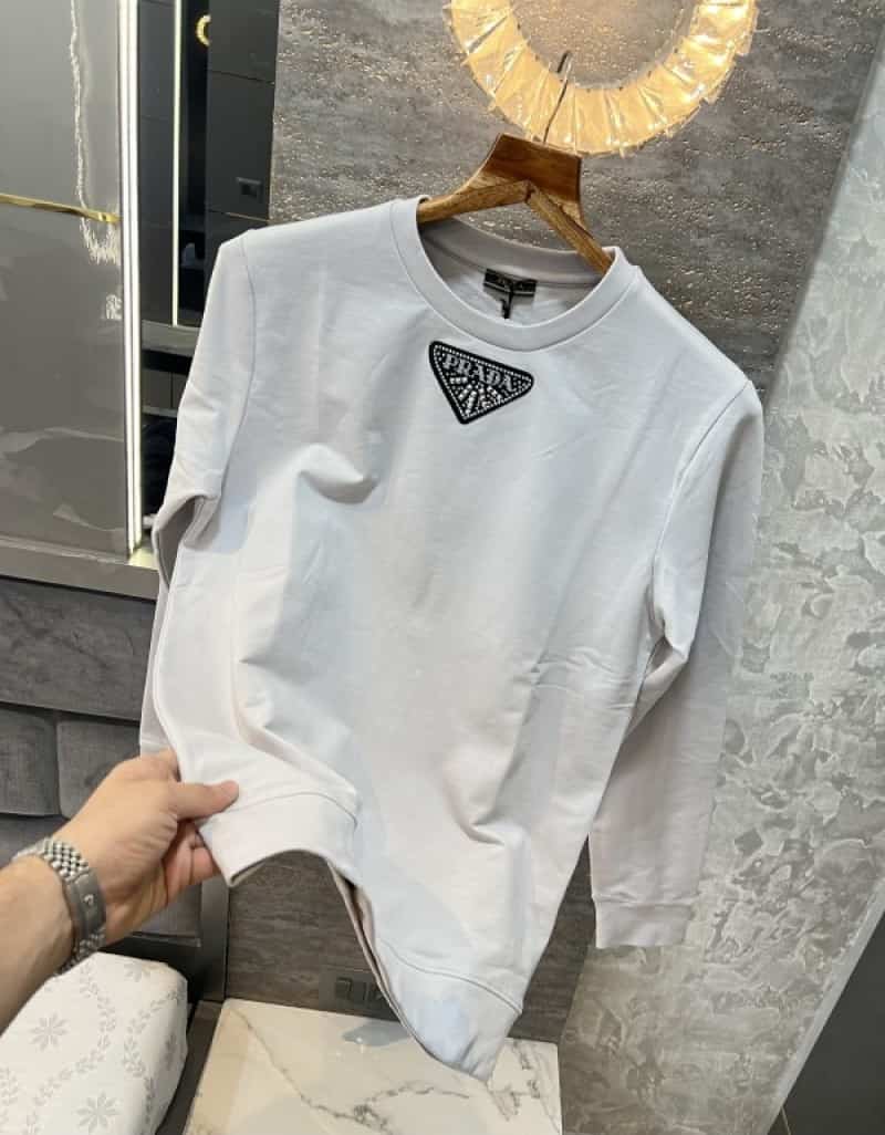 Prad a Milano Grey Designer Logo Imported Pull Over Secondary image