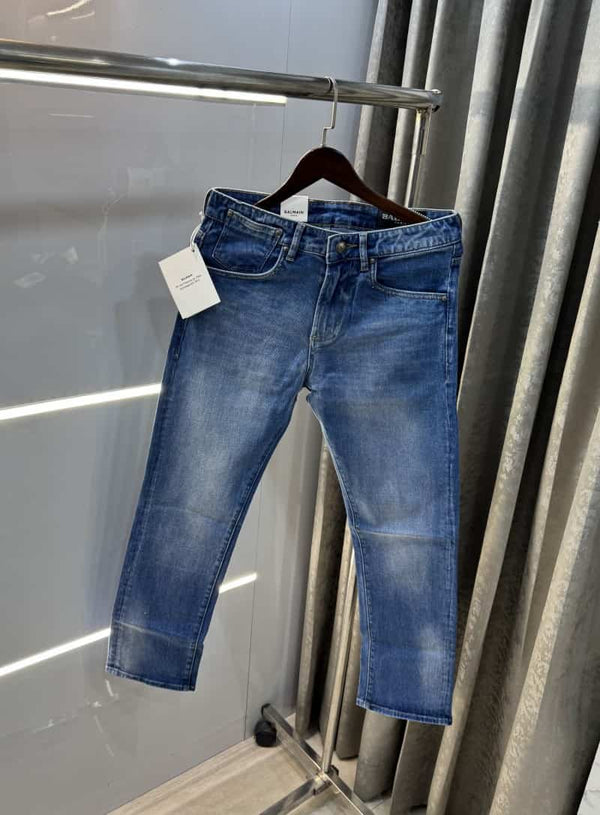 Balmai n Paris Mid Blue Pocket Logo Imported Denim