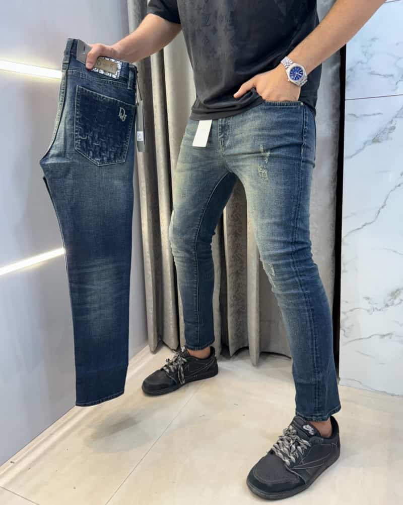 Christian Dio r Greenish Pocket Embroidery Work Imported Hyperflex Denim Main image