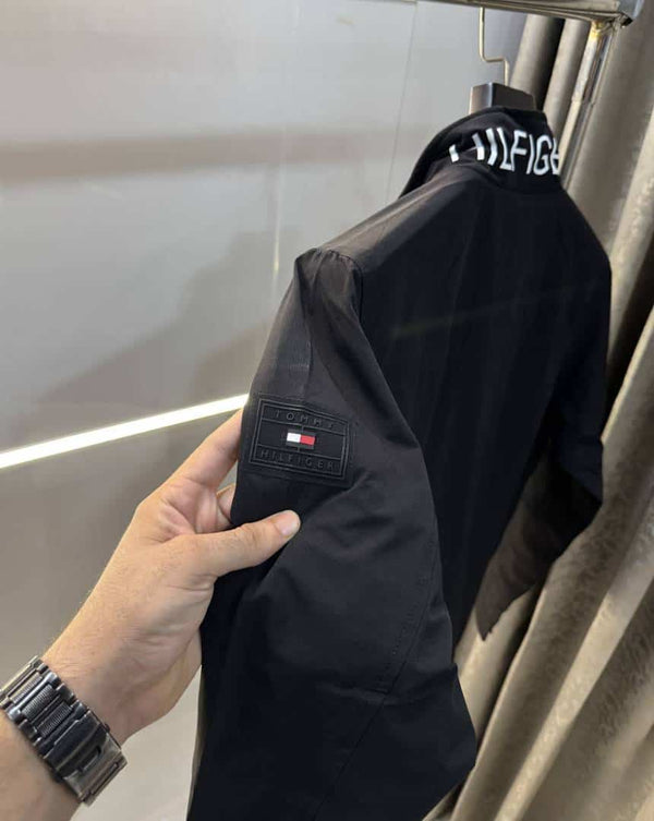 Tomm y Hilfiger Black Imported Premium Bomber Jacket