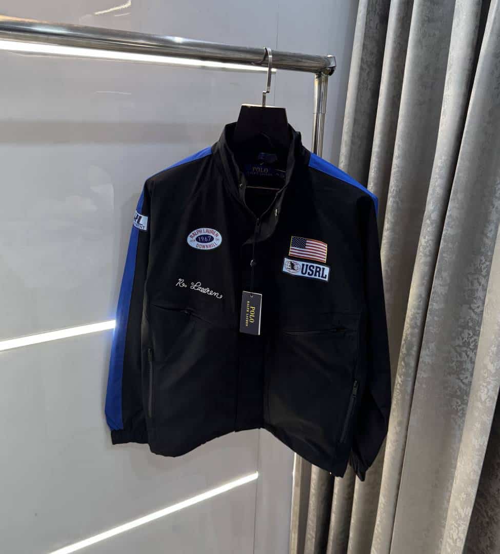 Ralp h Lauren Black Imported Premium WindBreaker Jacket