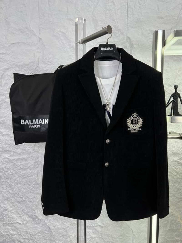 Balmai n Paris Black Embroidery Logo Imported Premium Blazer