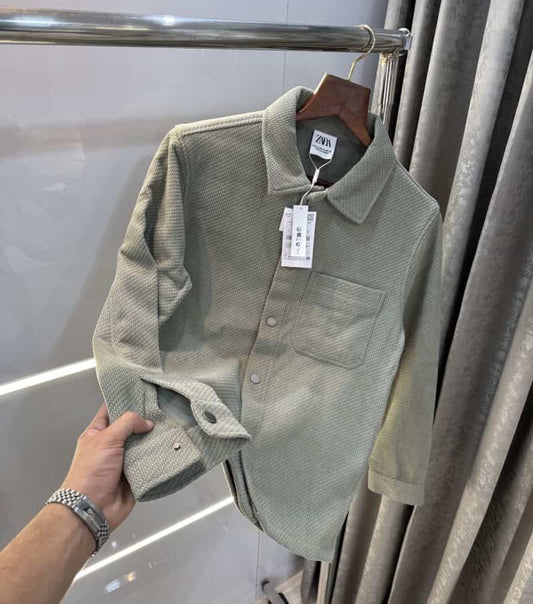 Zar a Pista Green Knitted Premium Shacket