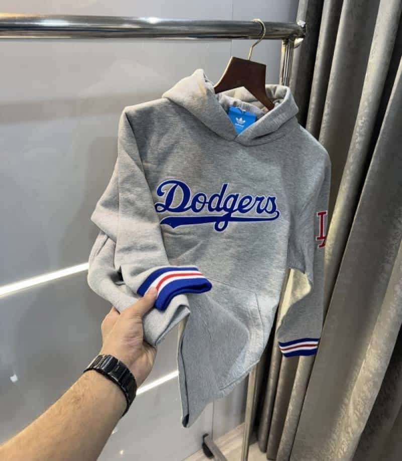 Adida s Dodgers Edition Grey Embroidery Logo Imported Hoodie Secondary image