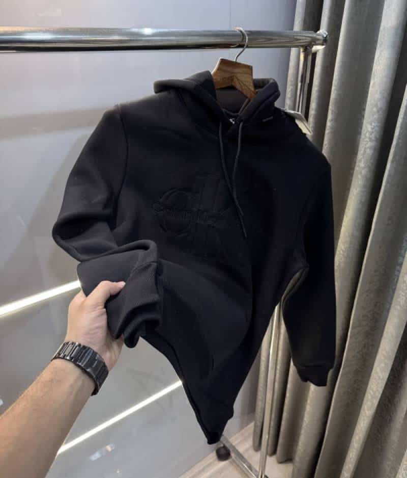 Calvin Klei n Black Embroidery Logo Premium Hoodie Main image