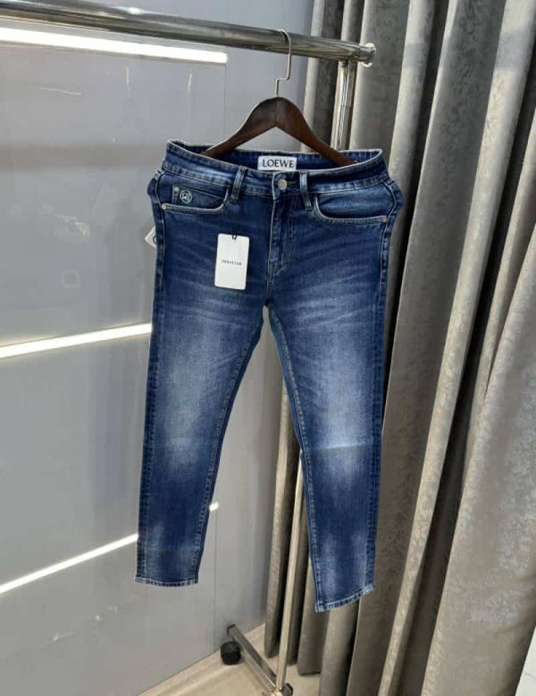 LoeWe Blue Embroidery Logo Imported Denim
