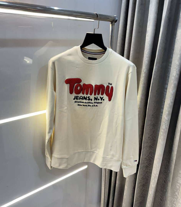 Tommy Hilfiger Cream Logo Work Premium Sweatshirt