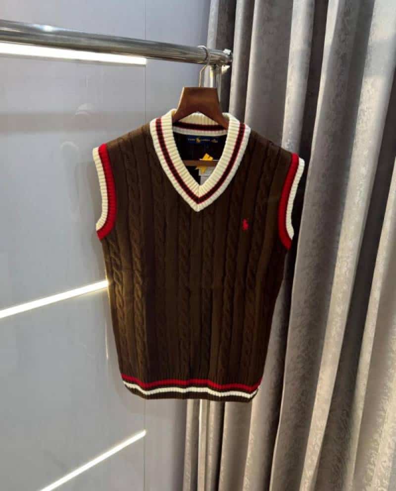Ralp. Lauren Brown Premium Knitted Sleeveless Pull Over Secondary image