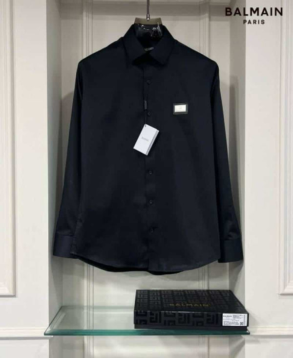 Balmai n Paris Black Back Print Shirt With Premium Bo_x Packing And Carry Bag
