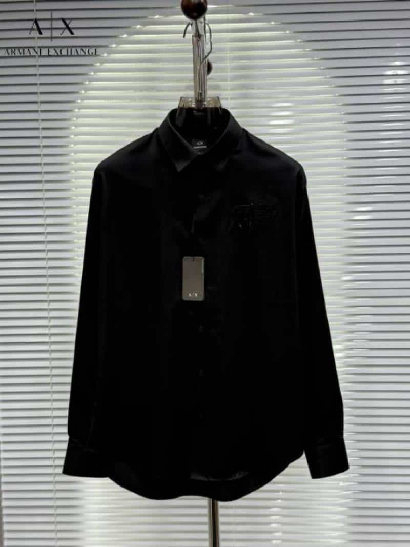 Arman i E·xchange Black EmB0Ssed Logo Shirt With Premium Box Packing Secondary image