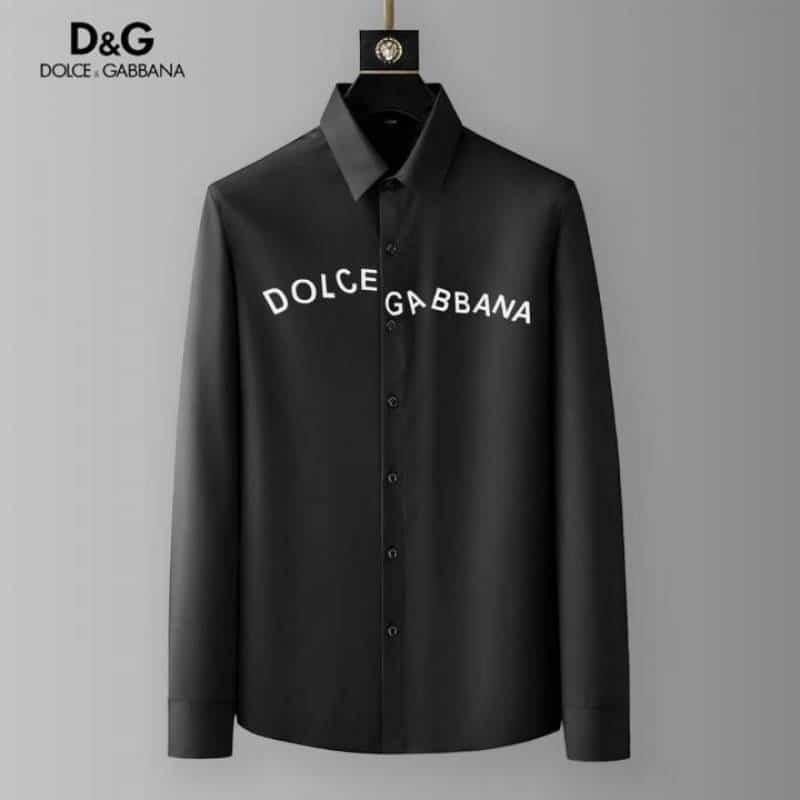 Dolce&Gabbana Black Reflective Logo Shirt With Premium BoX Packing Main image