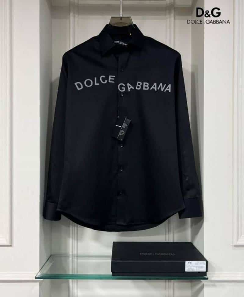 Dolce&Gabbana Black Reflective Logo Shirt With Premium BoX Packing Secondary image