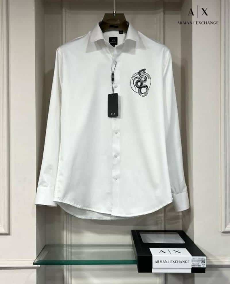 Arman i Exchange White Snake Print Shirt With Premium Box Packing And Carry Bag