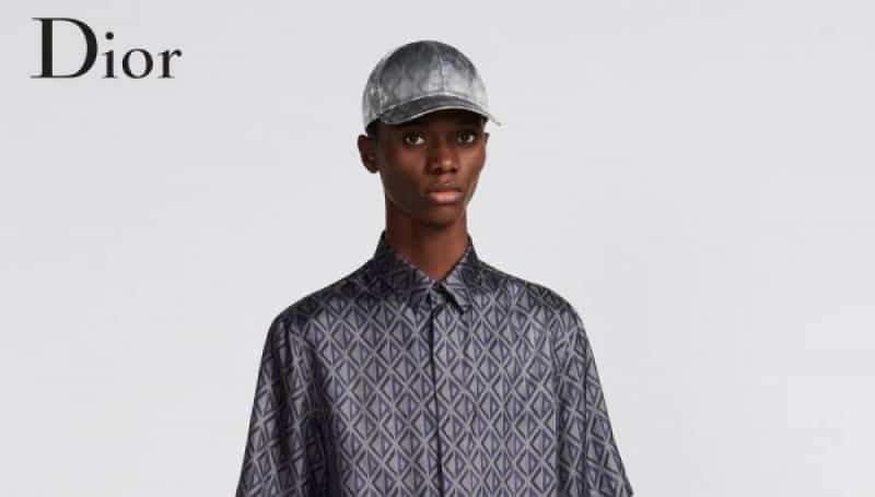 Christian Dio r Blue Printed Premium Shirt With Box Packing And Carry Bag Main image