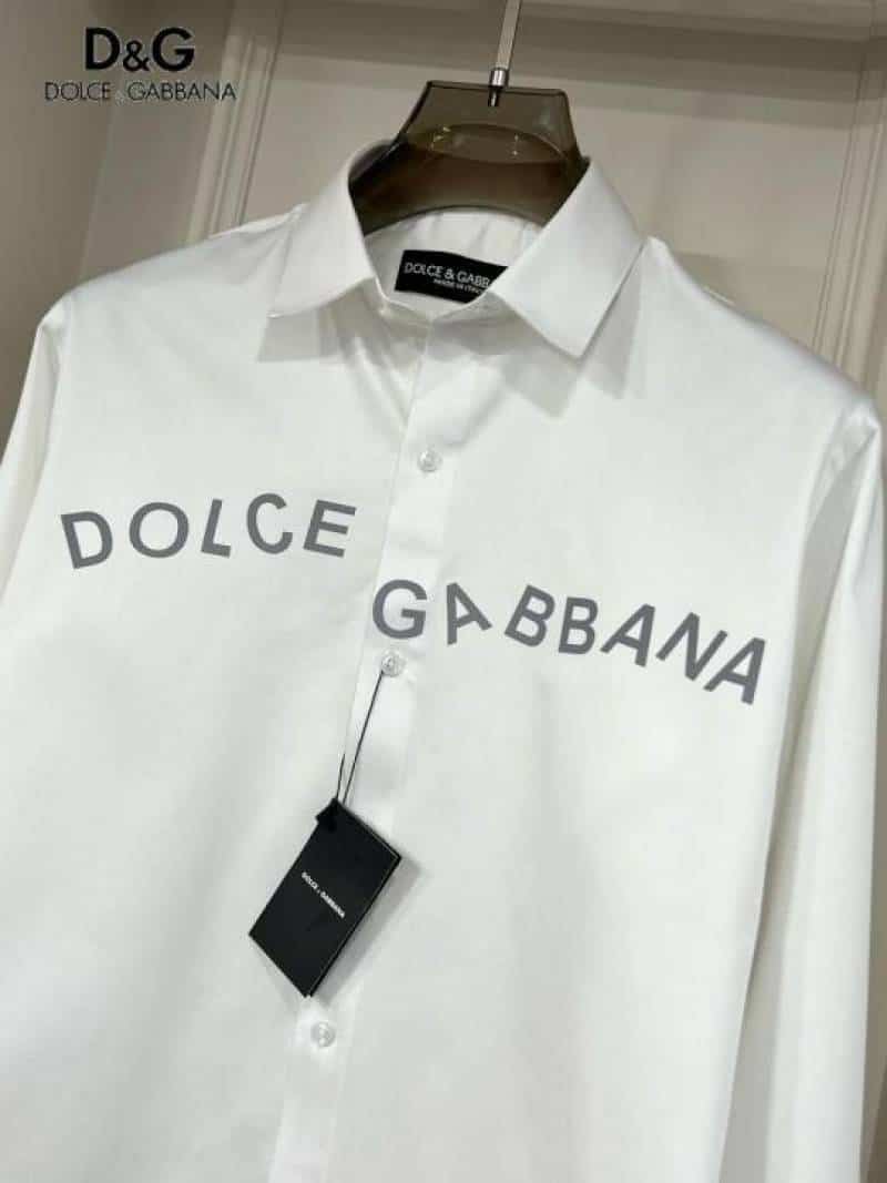 Dolce &Gabbana White Reflective Logo Shirt With Premium Box Packing Secondary image