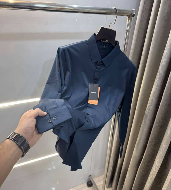 hU9O BO55 navyy Blue Premium Imported Shirt