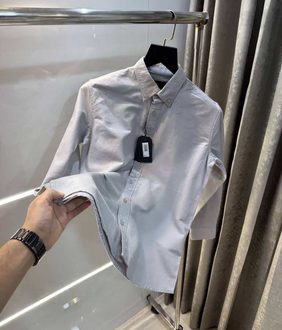 All Saints Light Grey Embroidery Logo Premium Shirt Main image