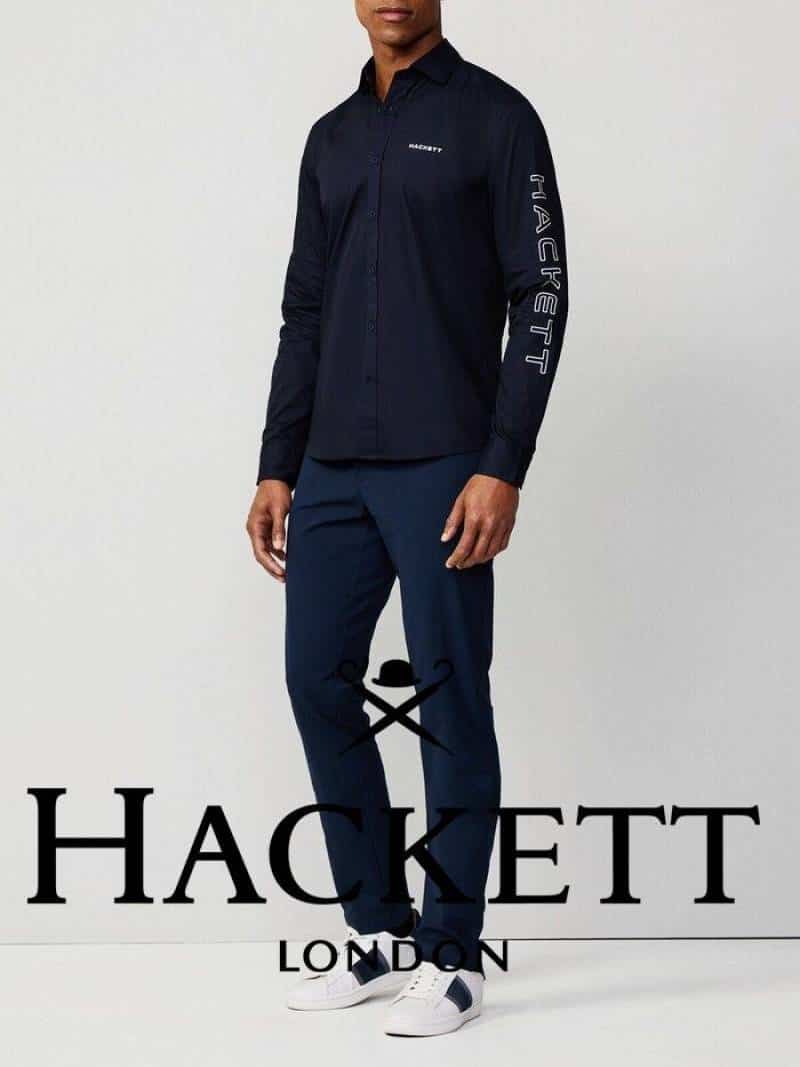 Hacket Londo n Navy Blue Logo Print Premium Shirt Main image