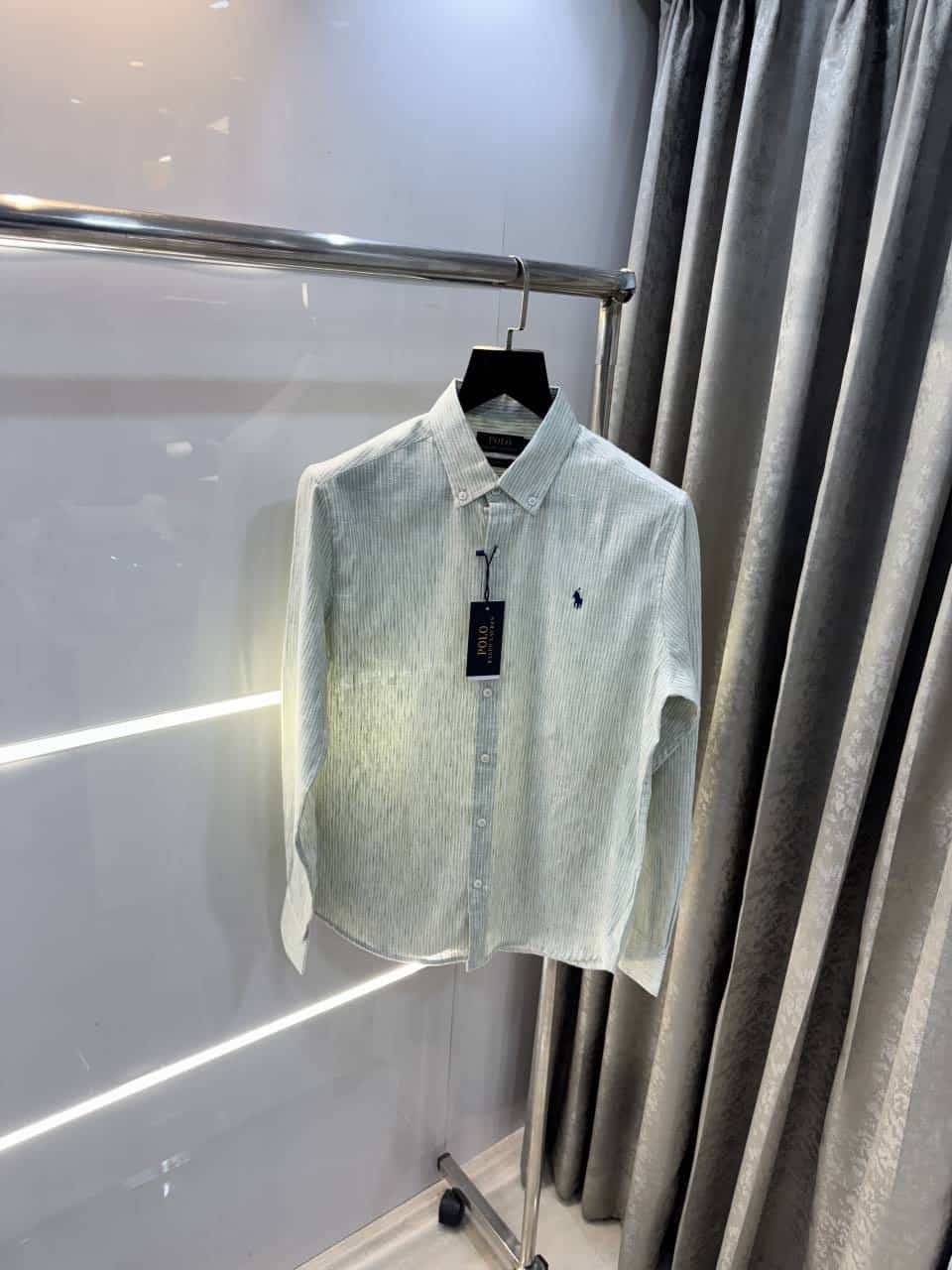 Ralph Laure n Aqua Green S+R..ipes Premium Linen Shirt Main image