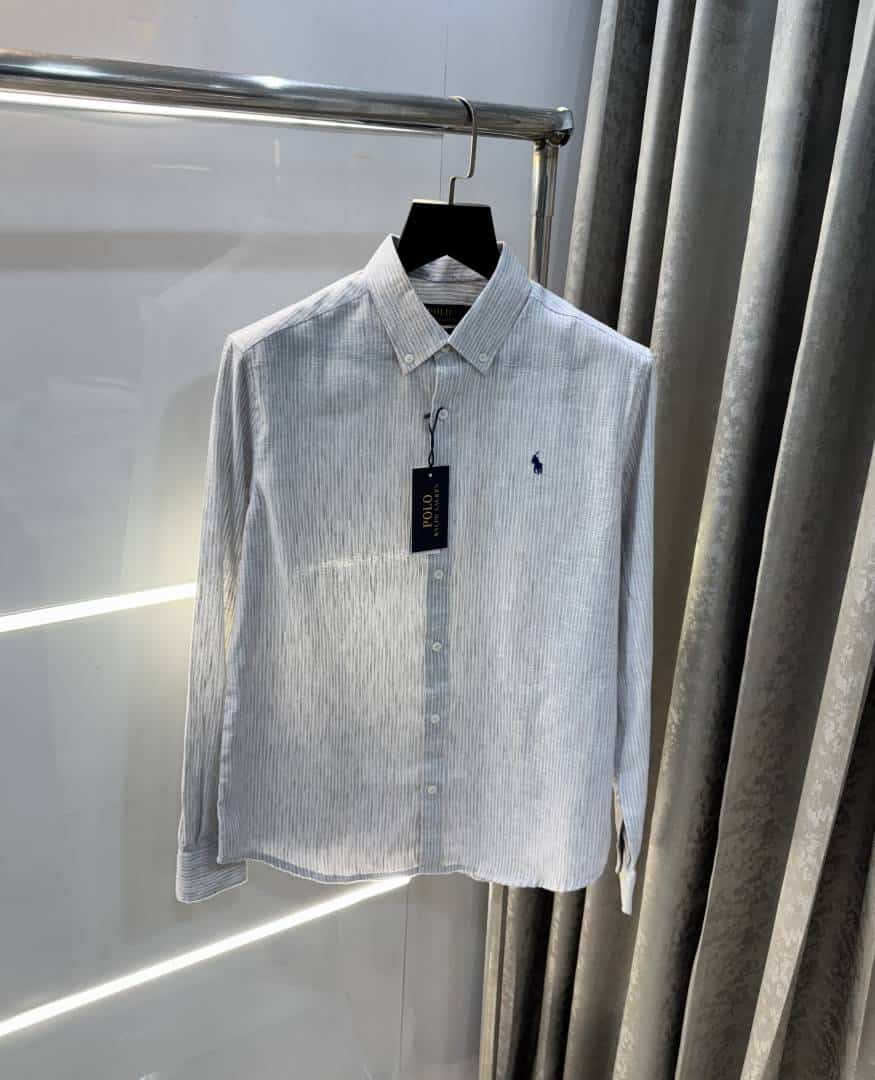 Ralph Lauren Grey Stripes Premium Linen Shirt Secondary image