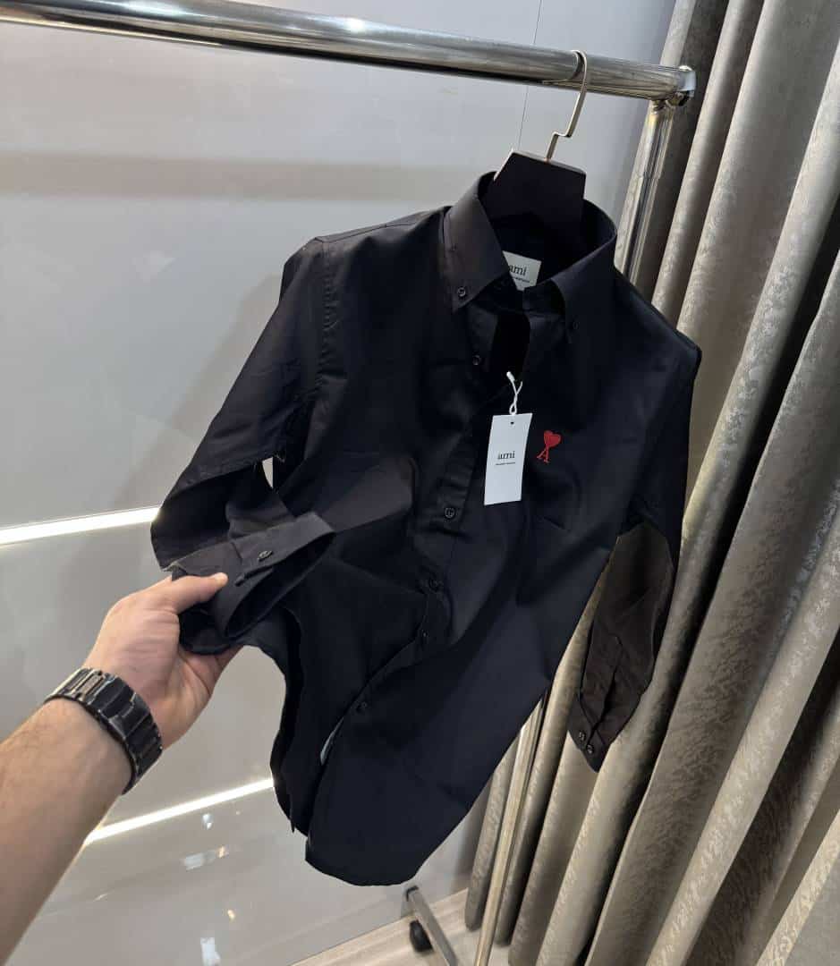 Ami Paris Black Embroidery Logo Premium Shirt Main image