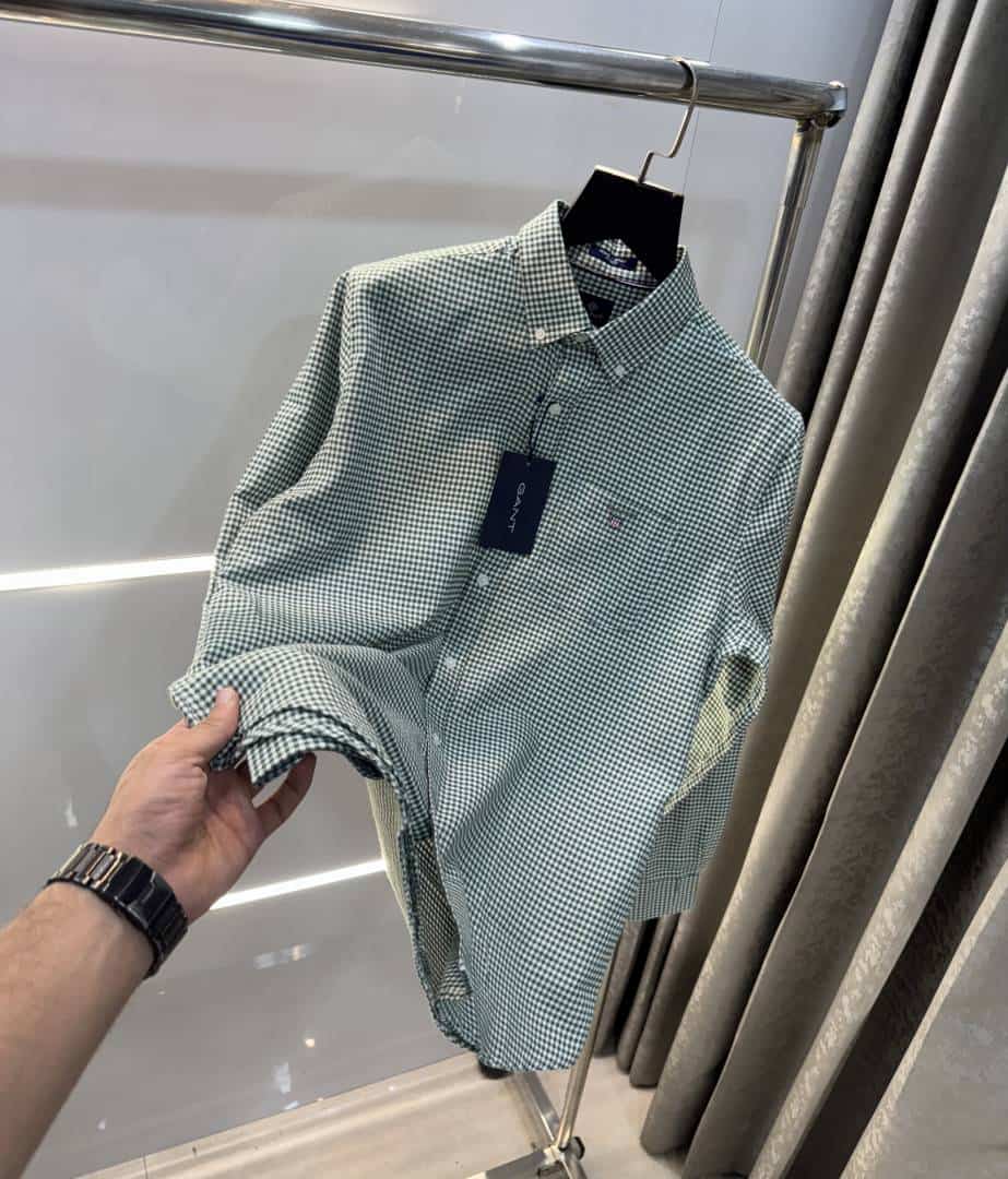 Gant Green Small Checks Premium Classic Shirt