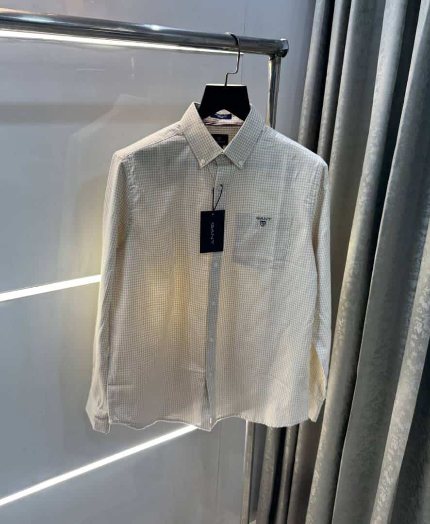 Gant Cream Small Checks Premium Classic Shirt Secondary image