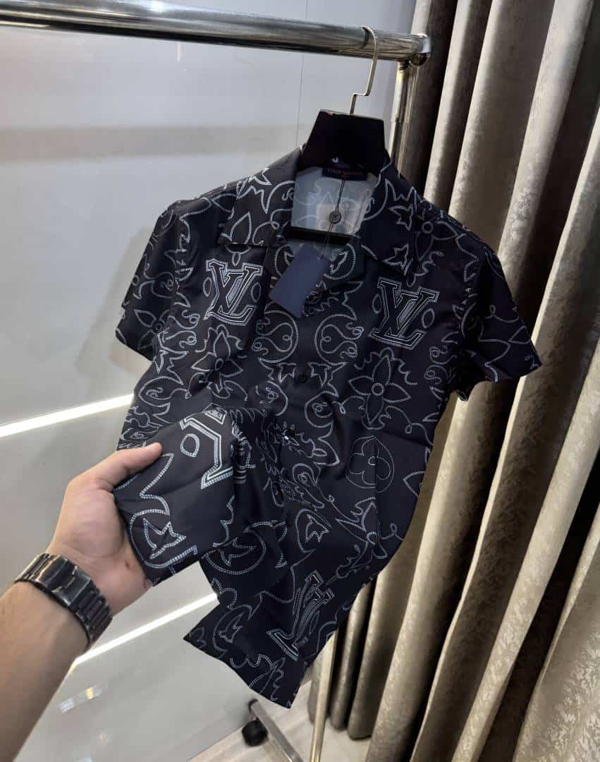 Louis Vuitton Black Printed Imported Half Shirt Main image