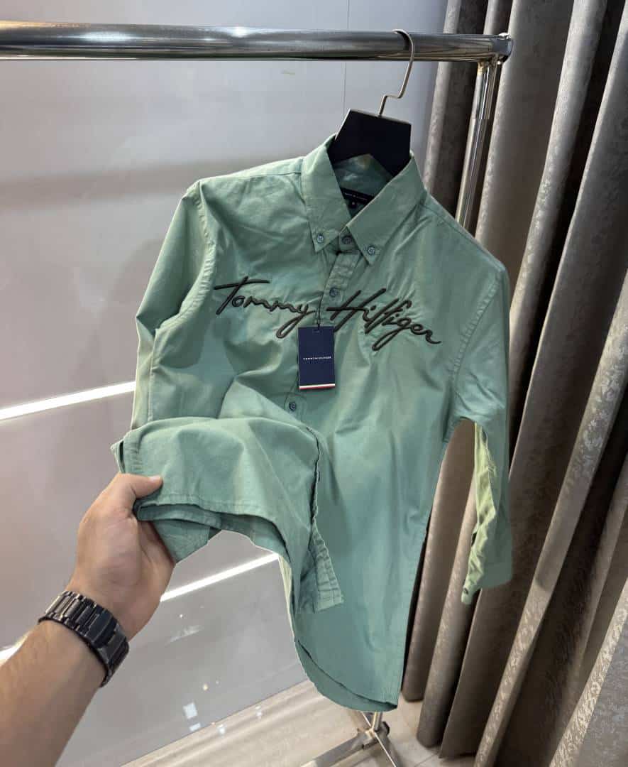 Tomm y HilfigarGreen Embroidery Work Premium Shirt Main image