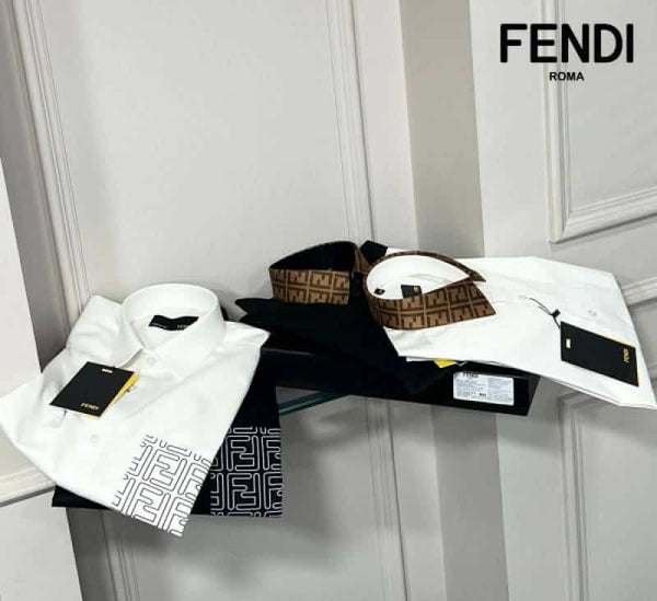 Fend i White Pocket Logo Lu...xury Shirt