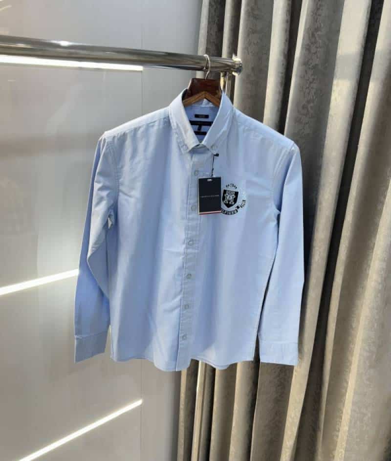 Tomm y Hilfigar Sky Blue Embroidery Work Classic Shirt Main image