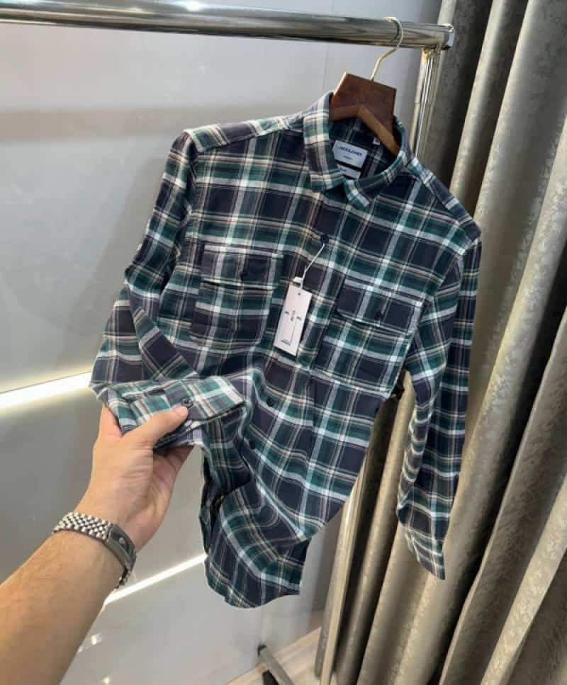 Jack&Jones Green Checks Premium Classic Shirt Main image