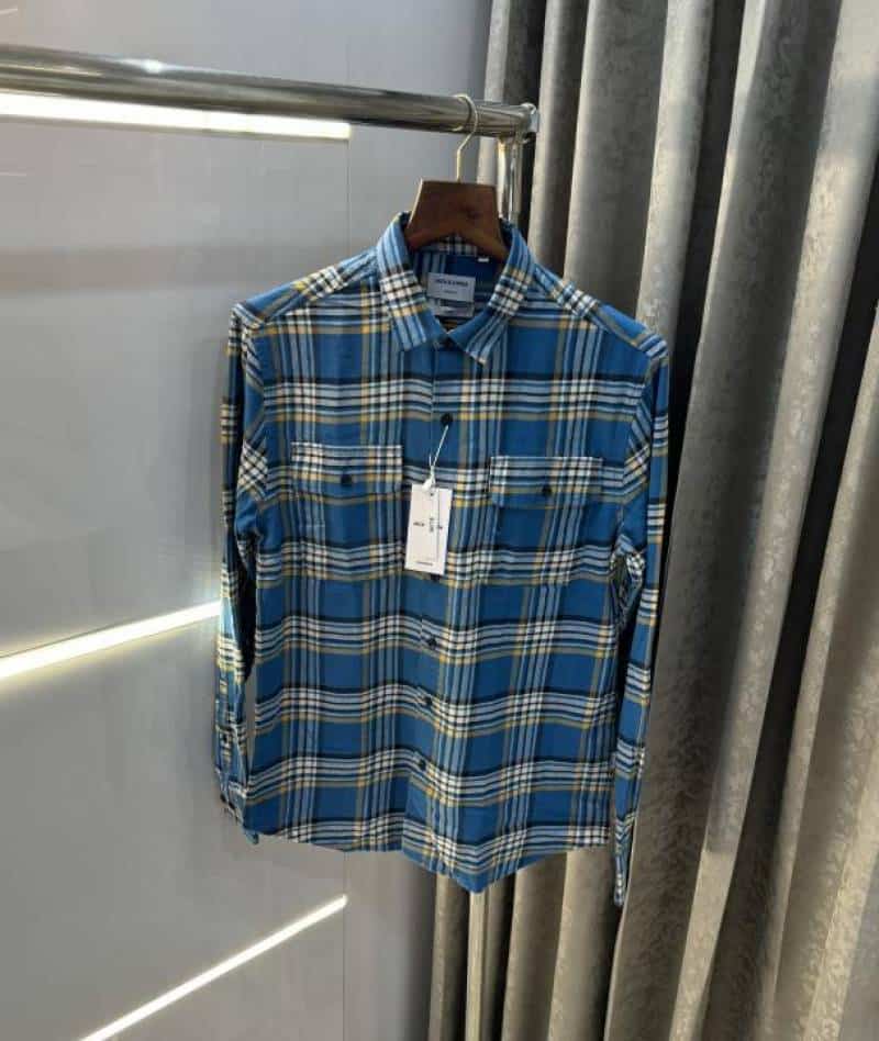 Jack & Jones Blue Checks Premium Classic Shirt Secondary image