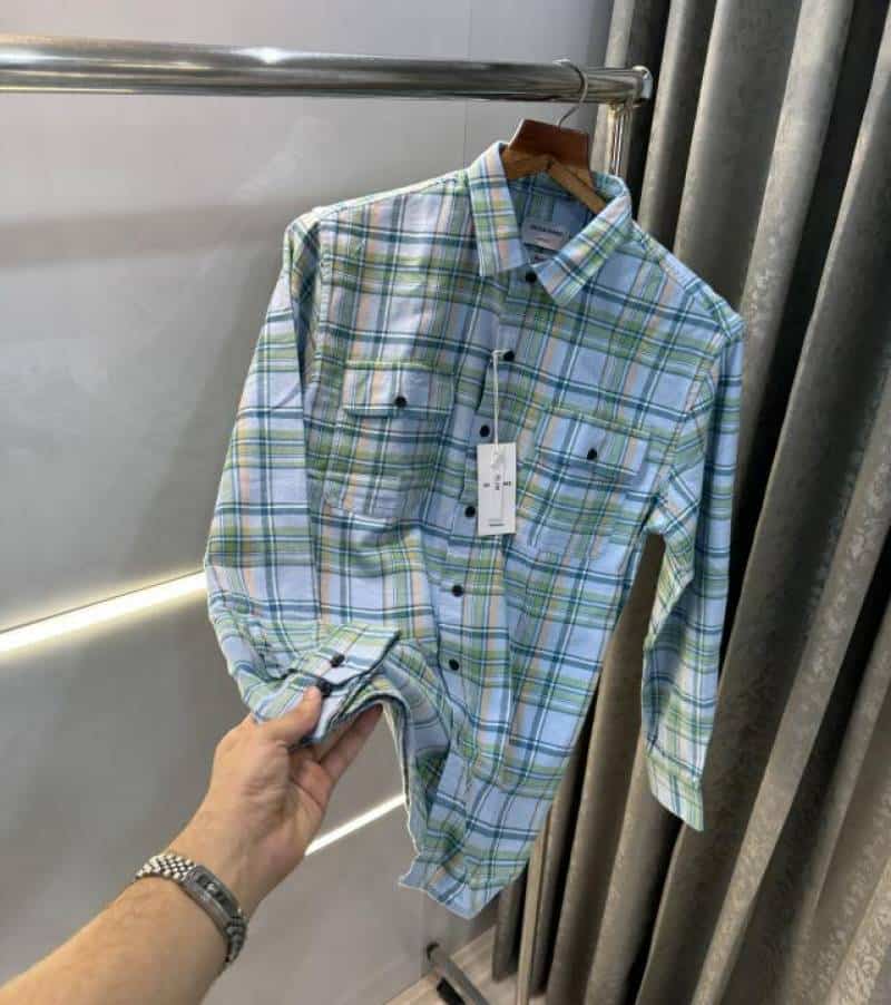 Jack&Jones Sky Green Checks Premium Classic Shirt Main image