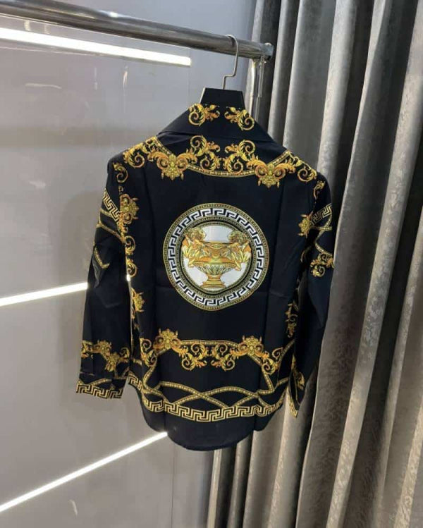 Versac e Couture Black Printed Imported Full Sleeves Shirt