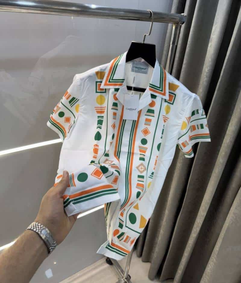 Casablanca White Printed Imported Half Shirt Secondary image