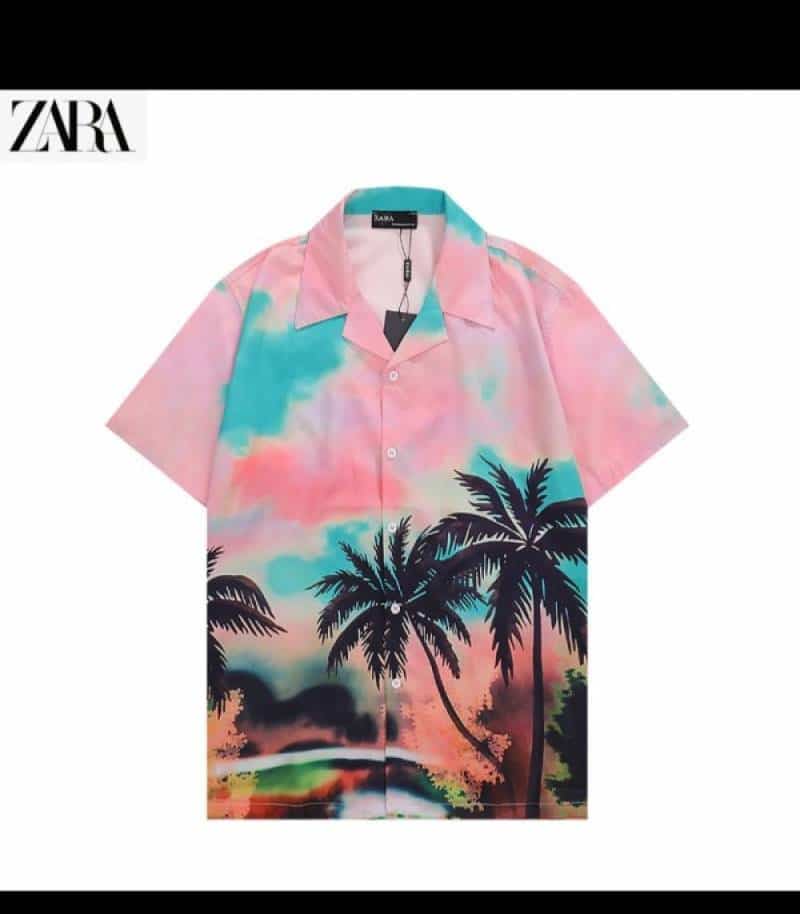 Zar a pink all over printed imported half shirt Main image