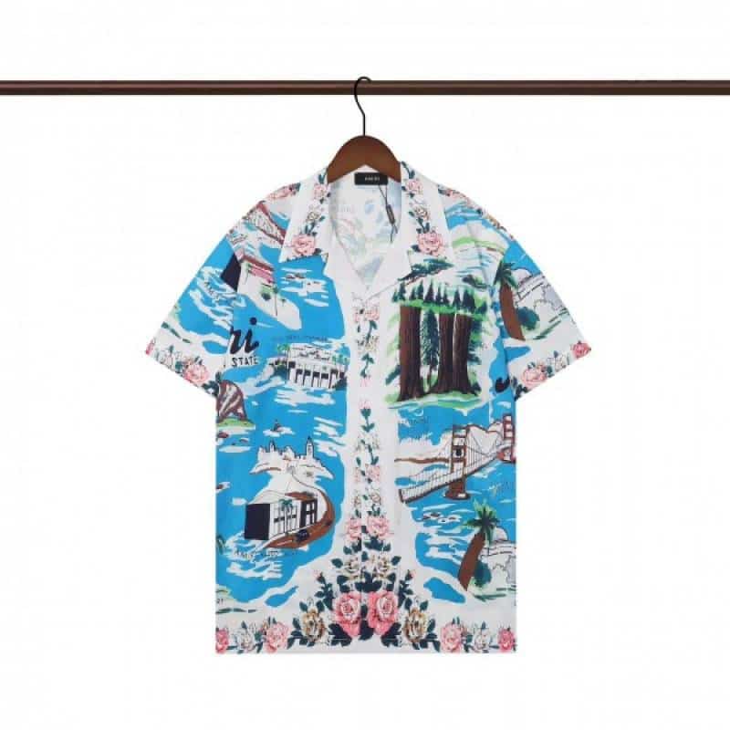 Amir i White Printed Imported Half Shirt Main image