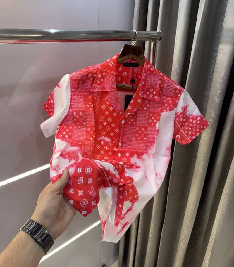 Louis Vuitton Bandana Printed Imported Half Shirt Secondary image