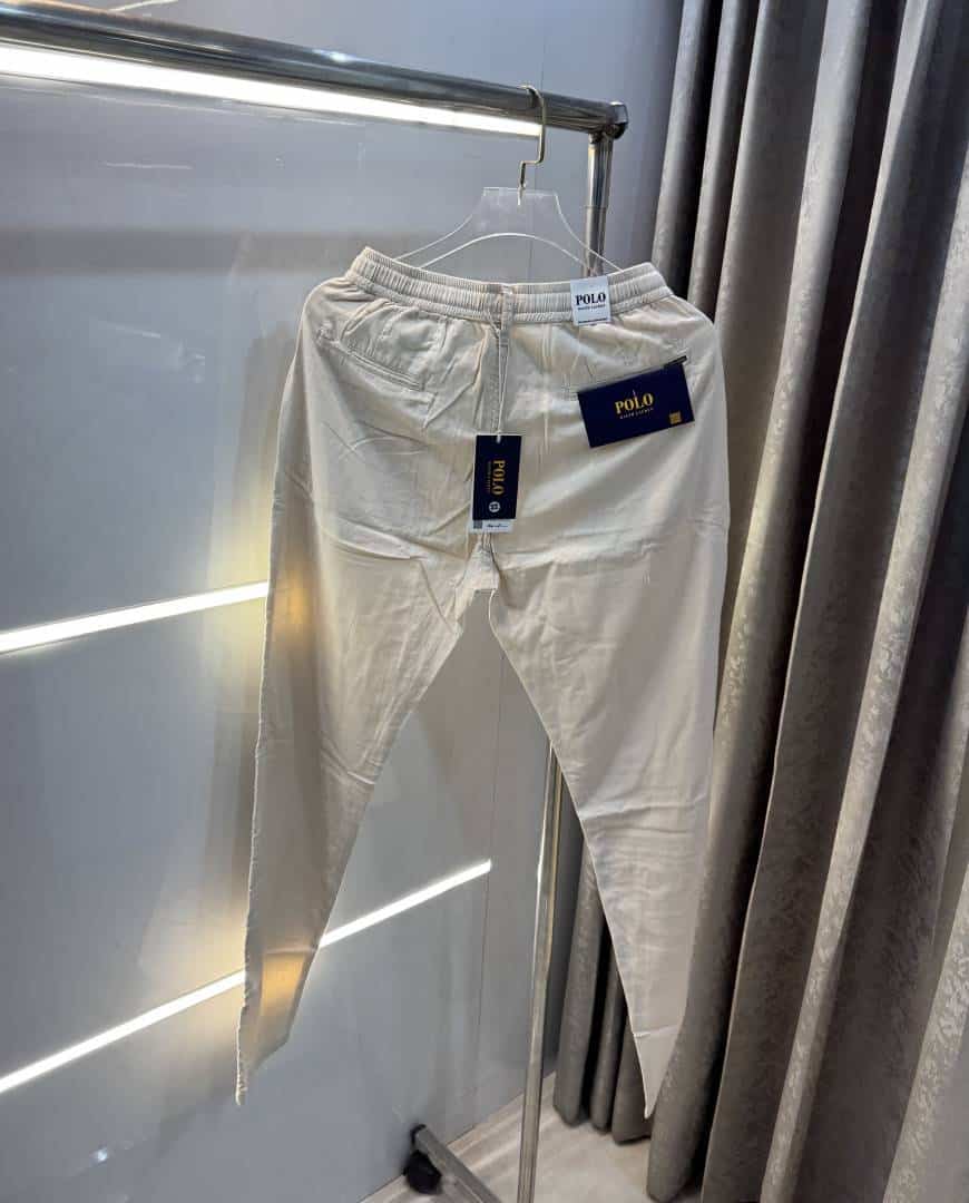 Ralp  Lauren Cream Premium Classic Cotton Pant Secondary image