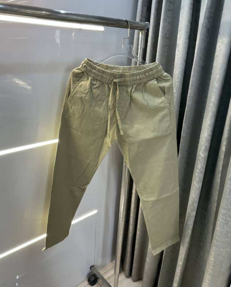 Zar a Light Olive 4 Premium Linen TrackPants Main image