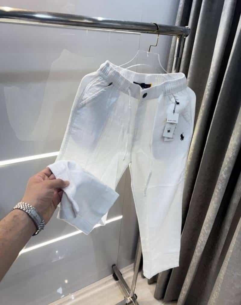 Ralp  Lauren White Premium Linen TrackPant Secondary image