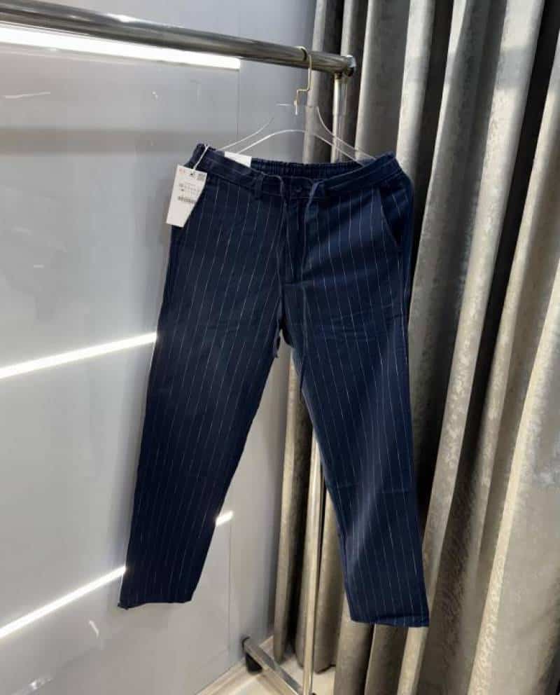 Zar a Navy Blue STR..IPEs Premium Classic Linen Pant Main image