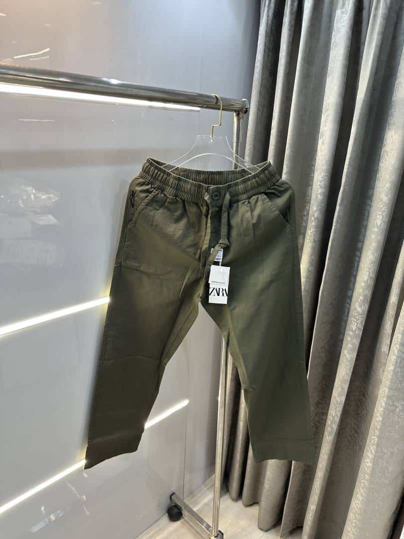 Zar a Olive New Premium Linen Track Pants Main image